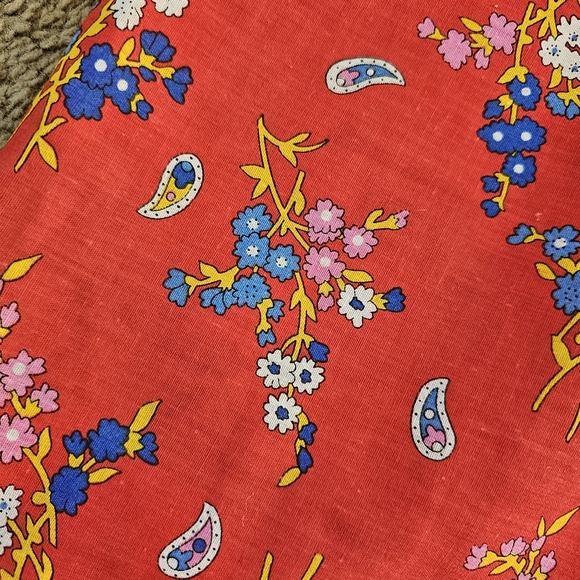 Another Fine Artistic Creation Red Paisley Multicolor Snap Up Blouse Shirt - Picture 9 of 9